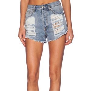 MINKPINK Distressed Cutoff Denim Shorts